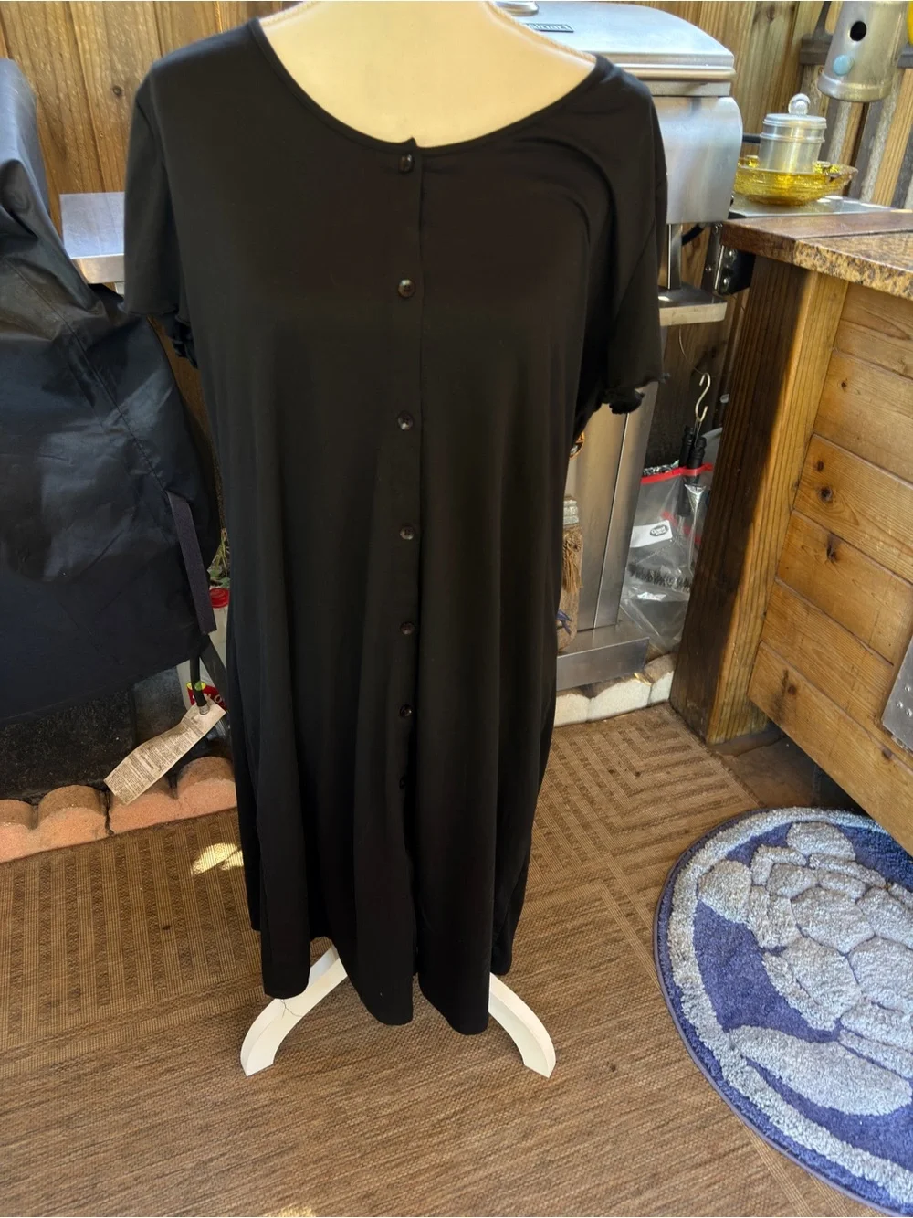 Ekouaer‎ Black Nightgown XL
